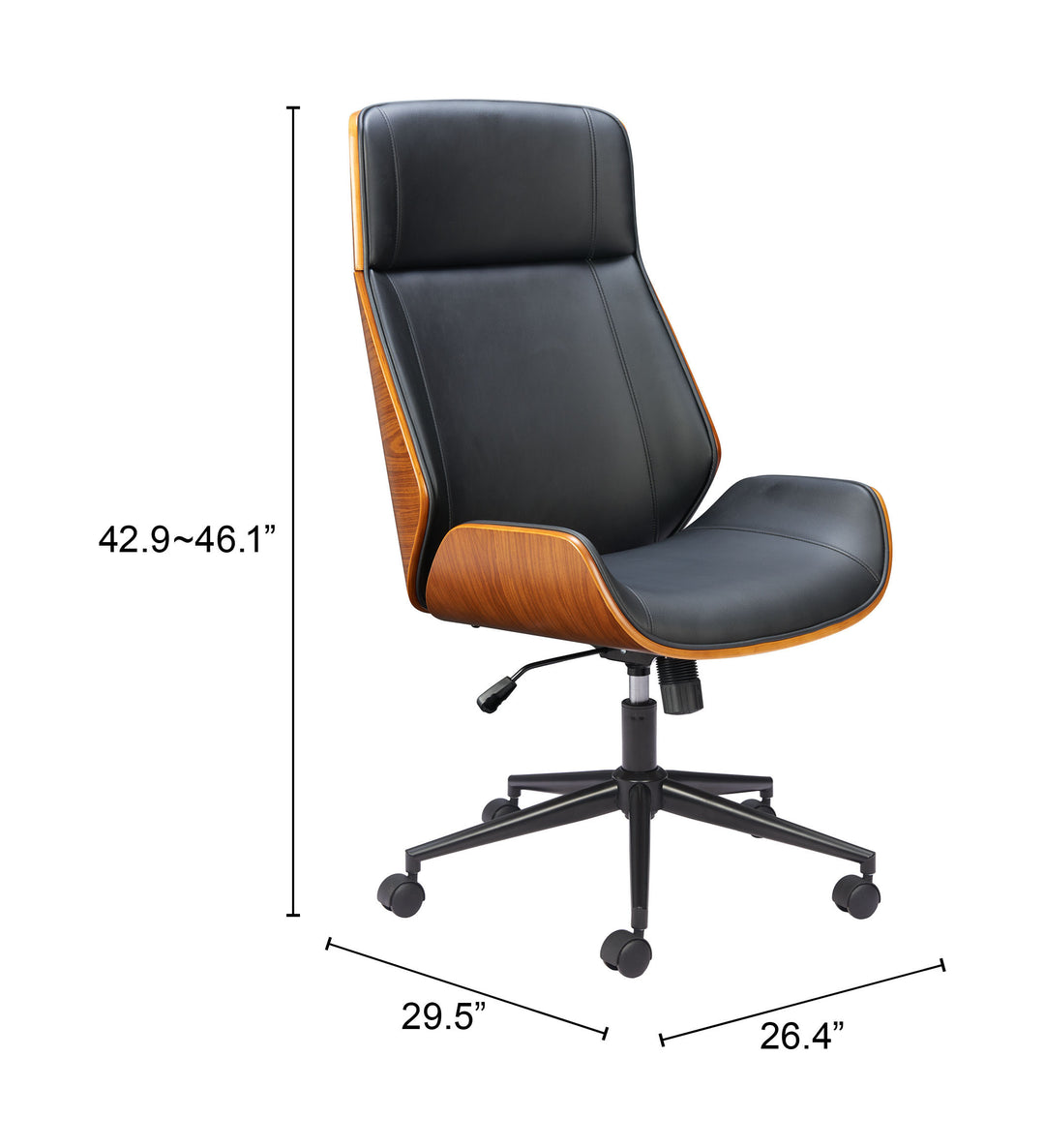 Zuo Flex High Back Office Chair Black