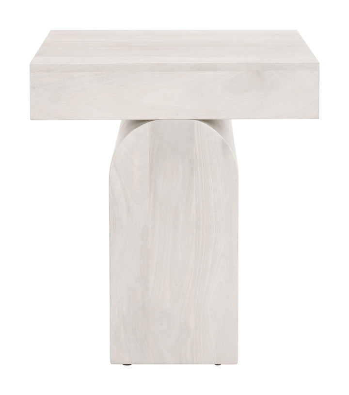 Zuo Kiel Side Table Whitewashed