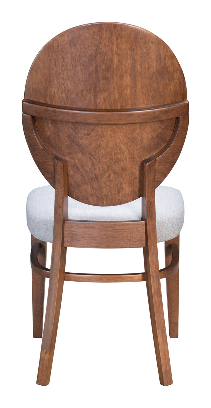Zuo Regents Dining Chair (Set of 2) Walnut & Light Gray