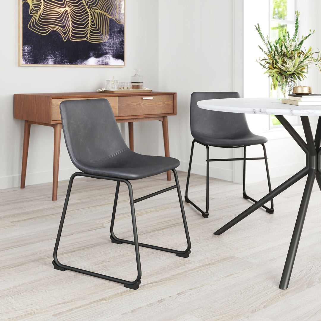 Zuo Smart Dining Chair (Set of 2) Charcoal