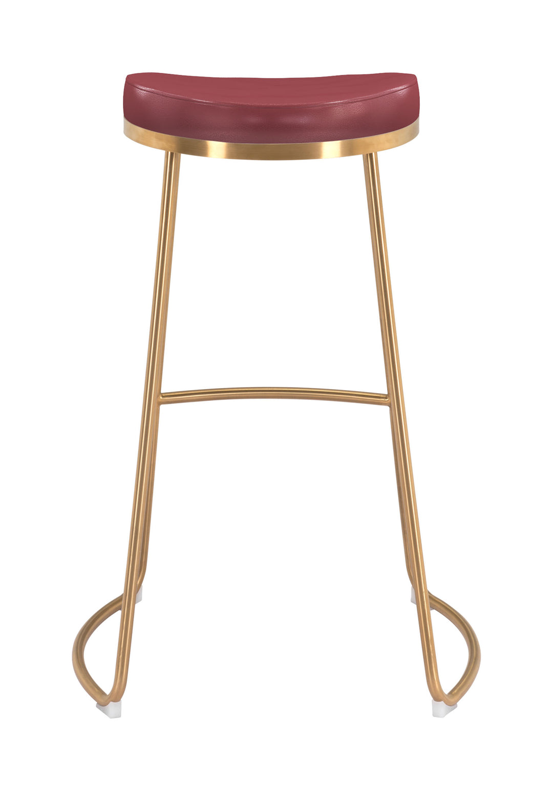 Zuo Bree Barstool (Set of 2) Burgundy & Gold