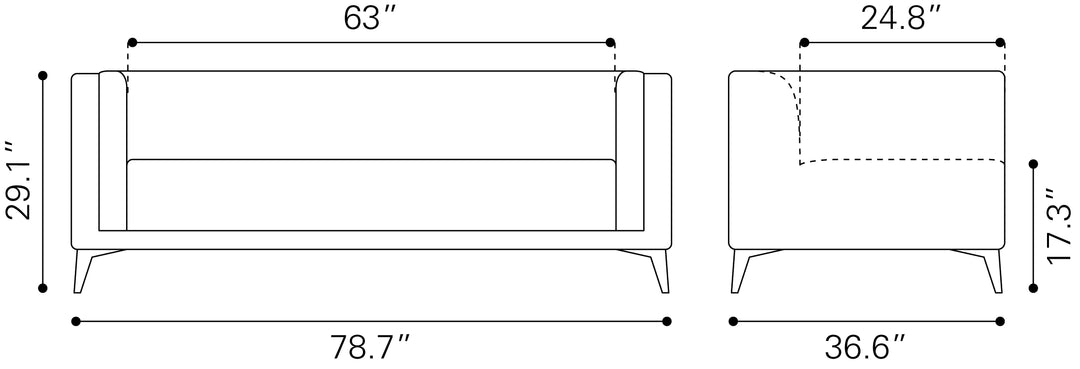 Zuo Punta Cana Sofa Leonardo Snow