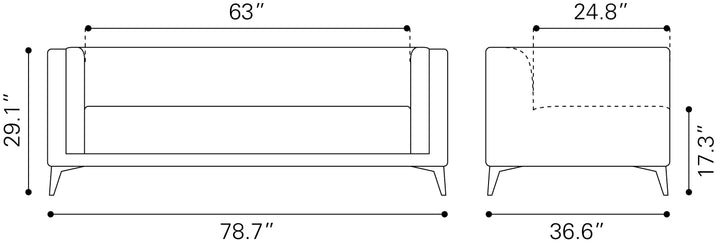 Zuo Punta Cana Sofa Leonardo Snow