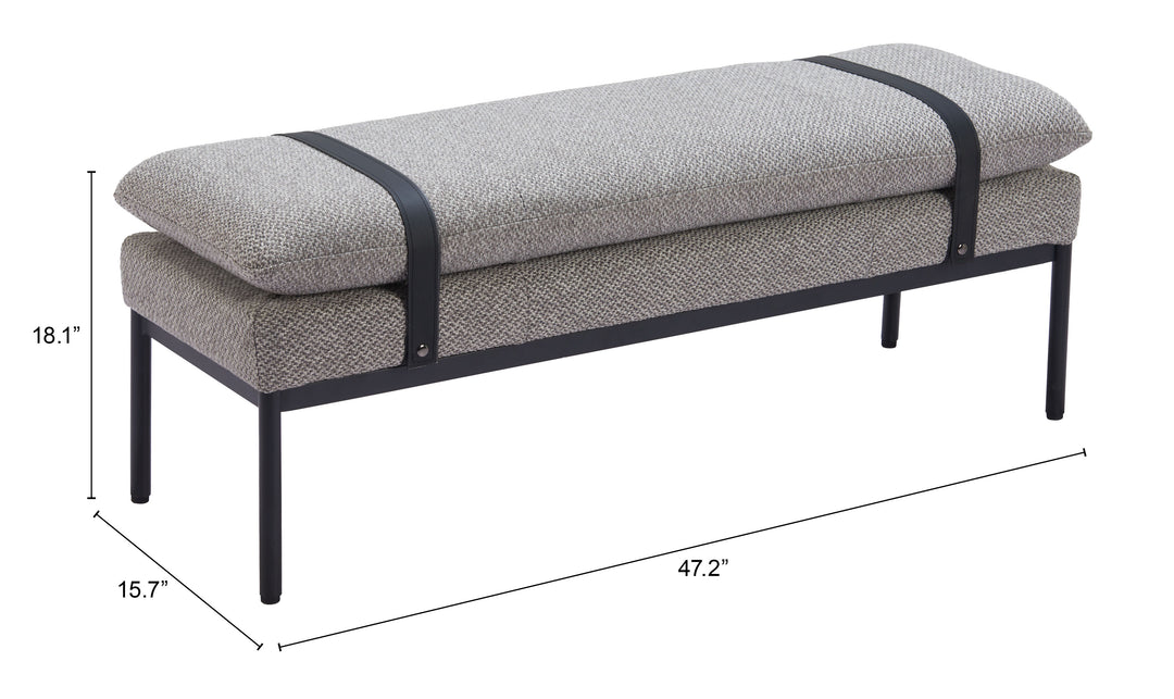 Zuo Padd Bench Gray