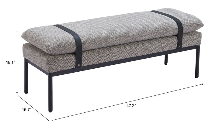 Zuo Padd Bench Gray