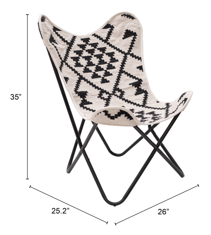 Zuo Rabat Accent Chair Beige & Black