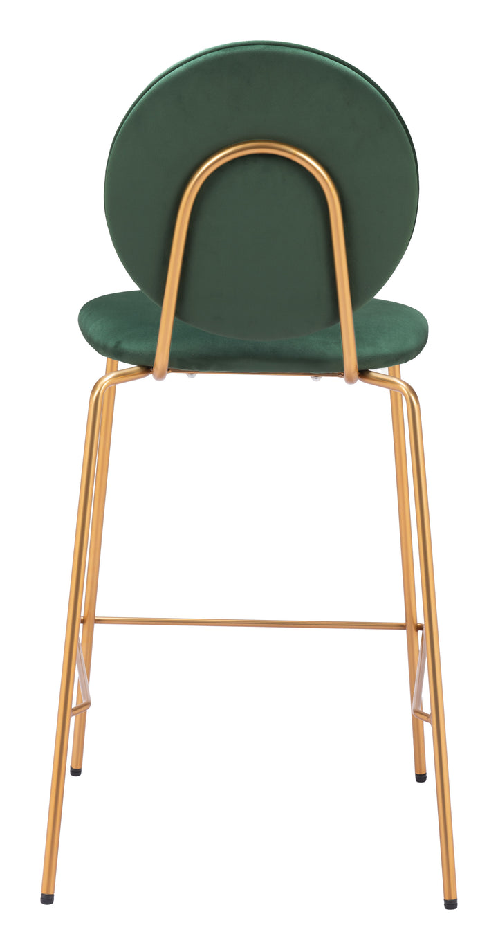 Zuo Odessa Counter Stool (Set of 2) Green & Gold