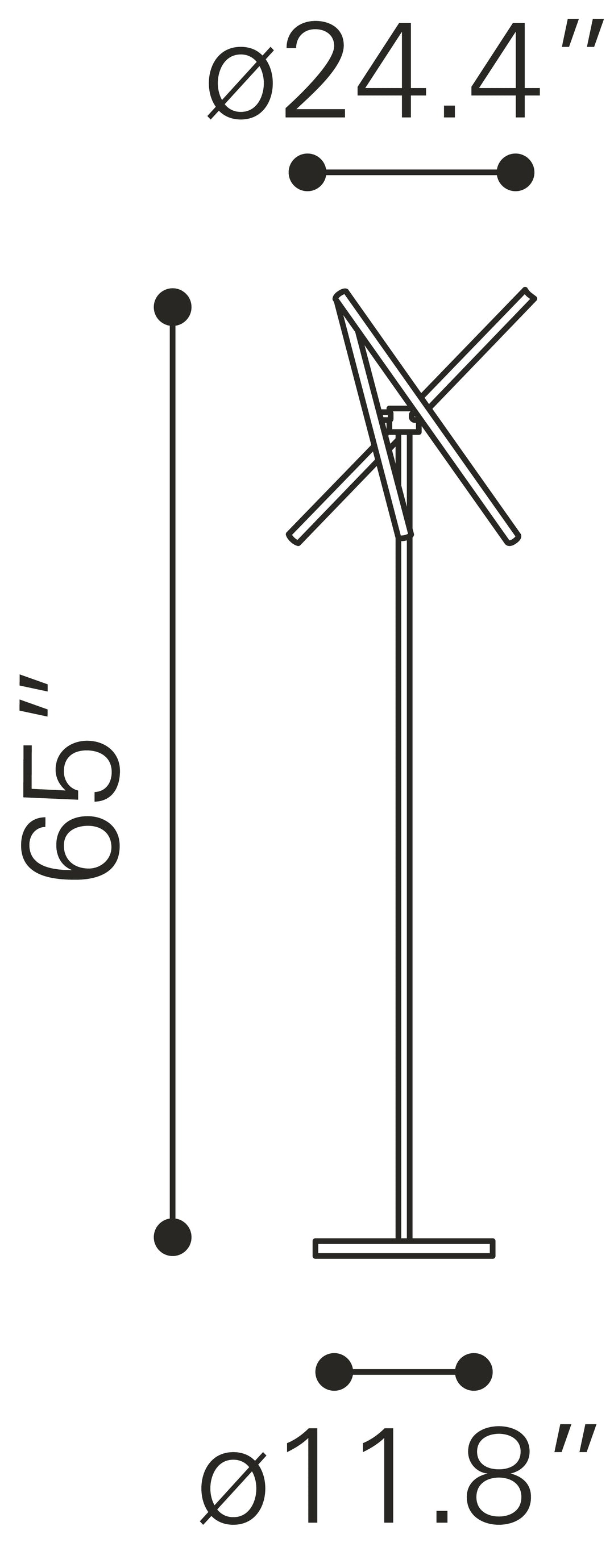Zuo Garza Floor Lamp Brass