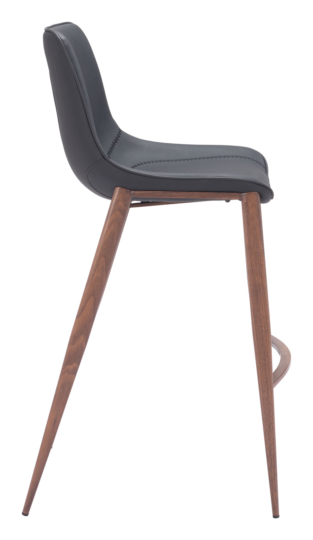 Zuo Magnus Barstool (Set of 2) Black & Walnut