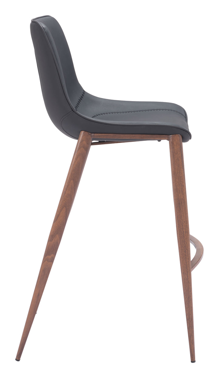 Zuo Magnus Barstool (Set of 2) Black & Walnut