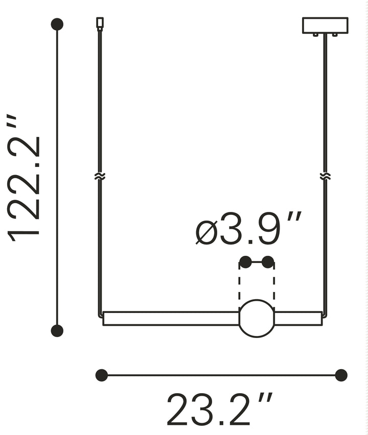Zuo Adeo Ceiling Lamp Brass