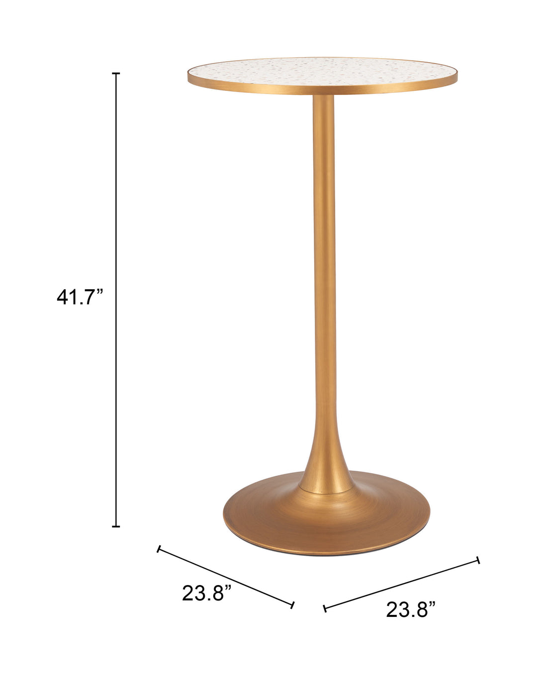 Zuo Bite Bar Table Beige & Gold