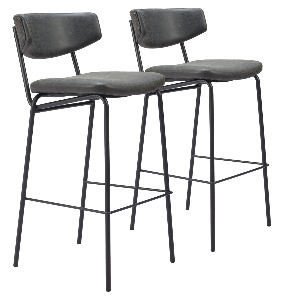 Zuo Charon Barstool (Set of 2) Vintage Black