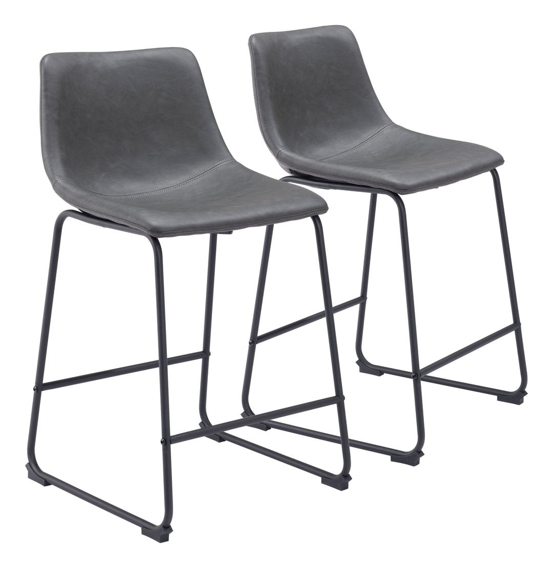 Zuo Smart Counter Stool (Set of 2) Charcoal