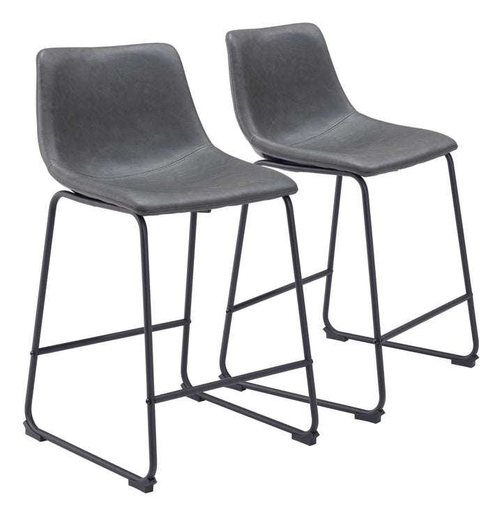 Zuo Smart Counter Stool (Set of 2) Charcoal