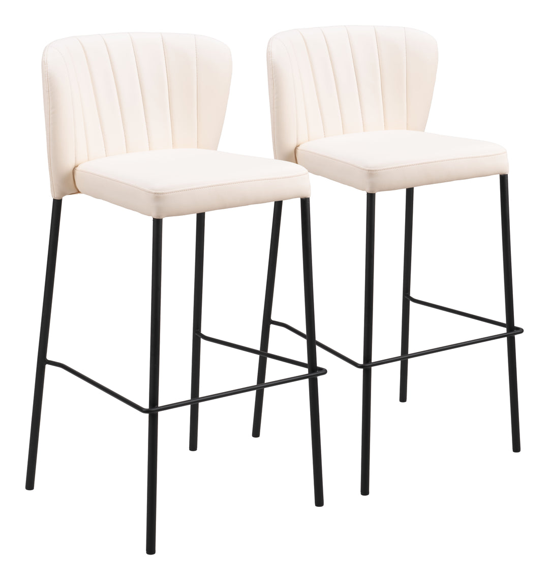 Zuo Linz Barstool (Set of 2) Cream