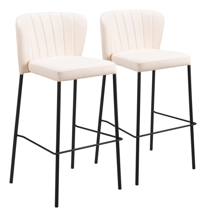 Zuo Linz Barstool (Set of 2) Cream