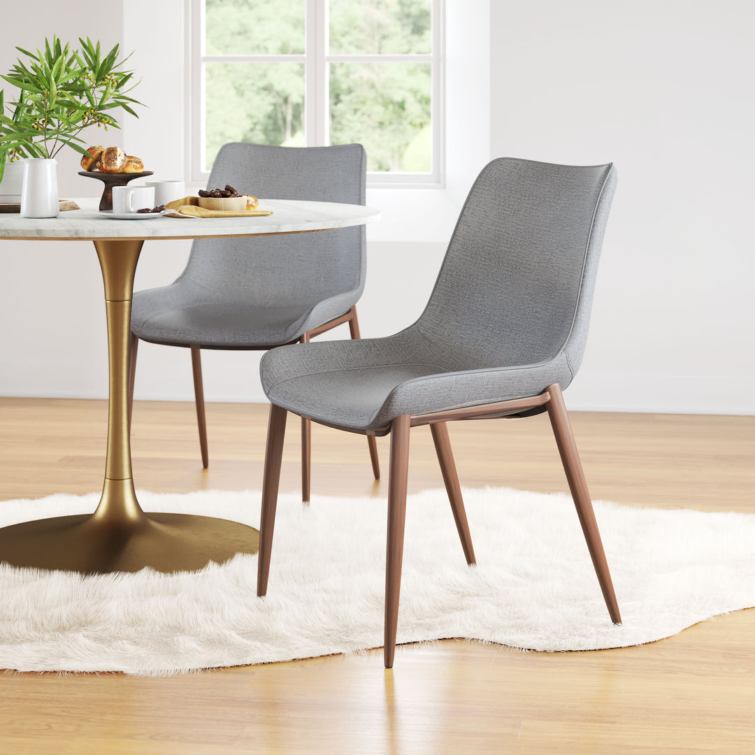 Zuo Magnus Dining Chair (Set of 2) Slate Gray & Walnut