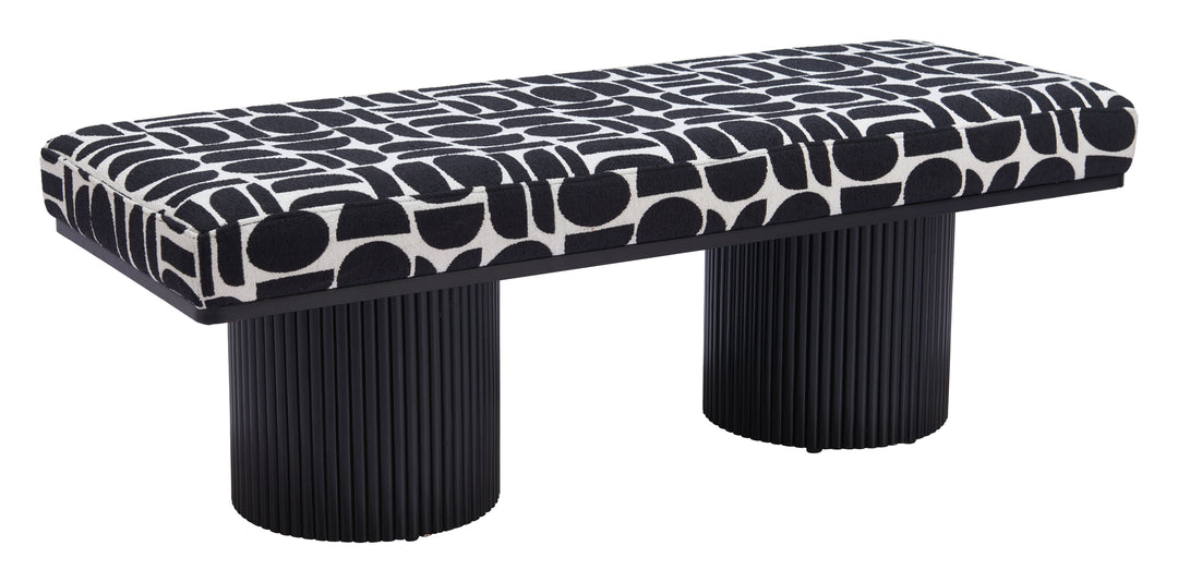 Zuo Botoia Bench Black & White