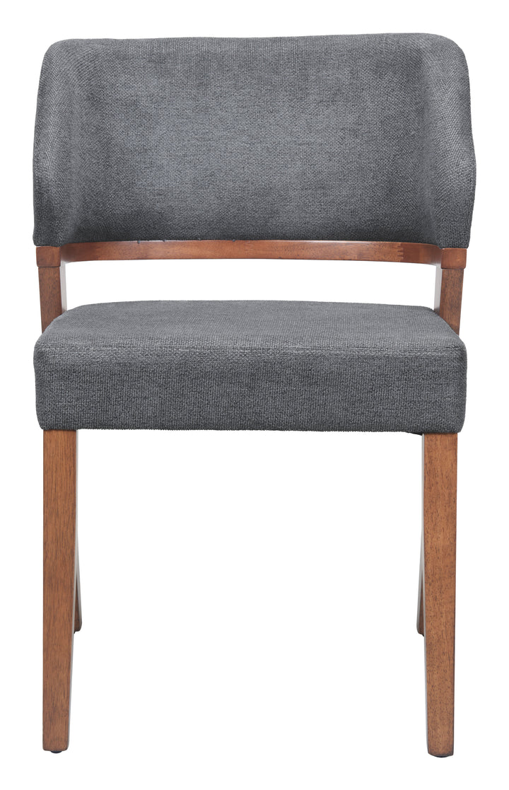 Zuo Sunobu Dining Chair (Set of 2) Azure Gray & Walnut