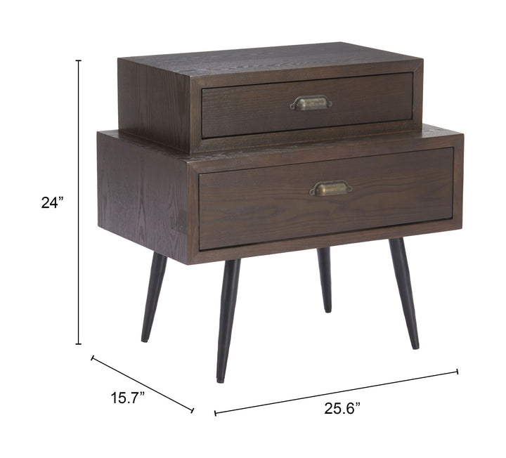 Zuo Mechy Side Table Brown