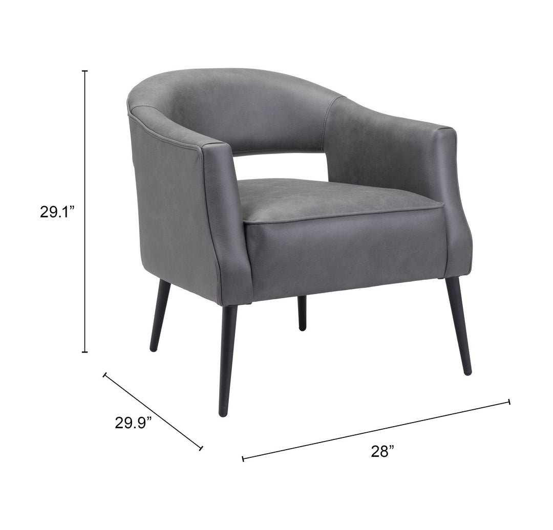 Zuo Berkeley Accent Chair Vintage Gray
