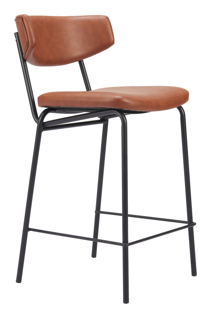 Zuo Charon Counter Stool (Set of 2) Vintage Brown