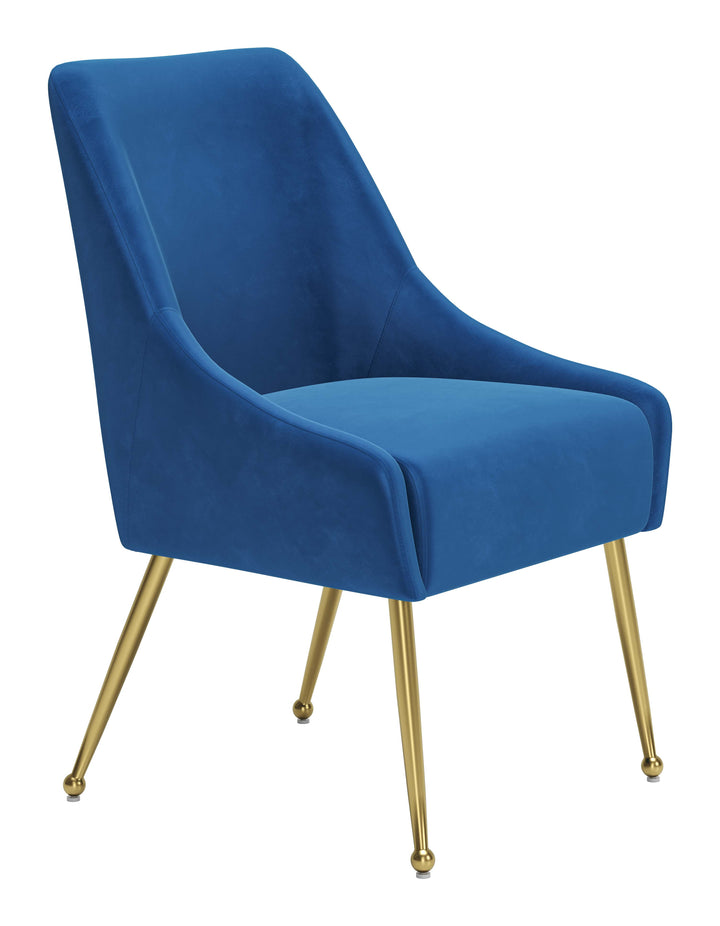 Zuo Maxine Dining Chair Navy Blue & Gold