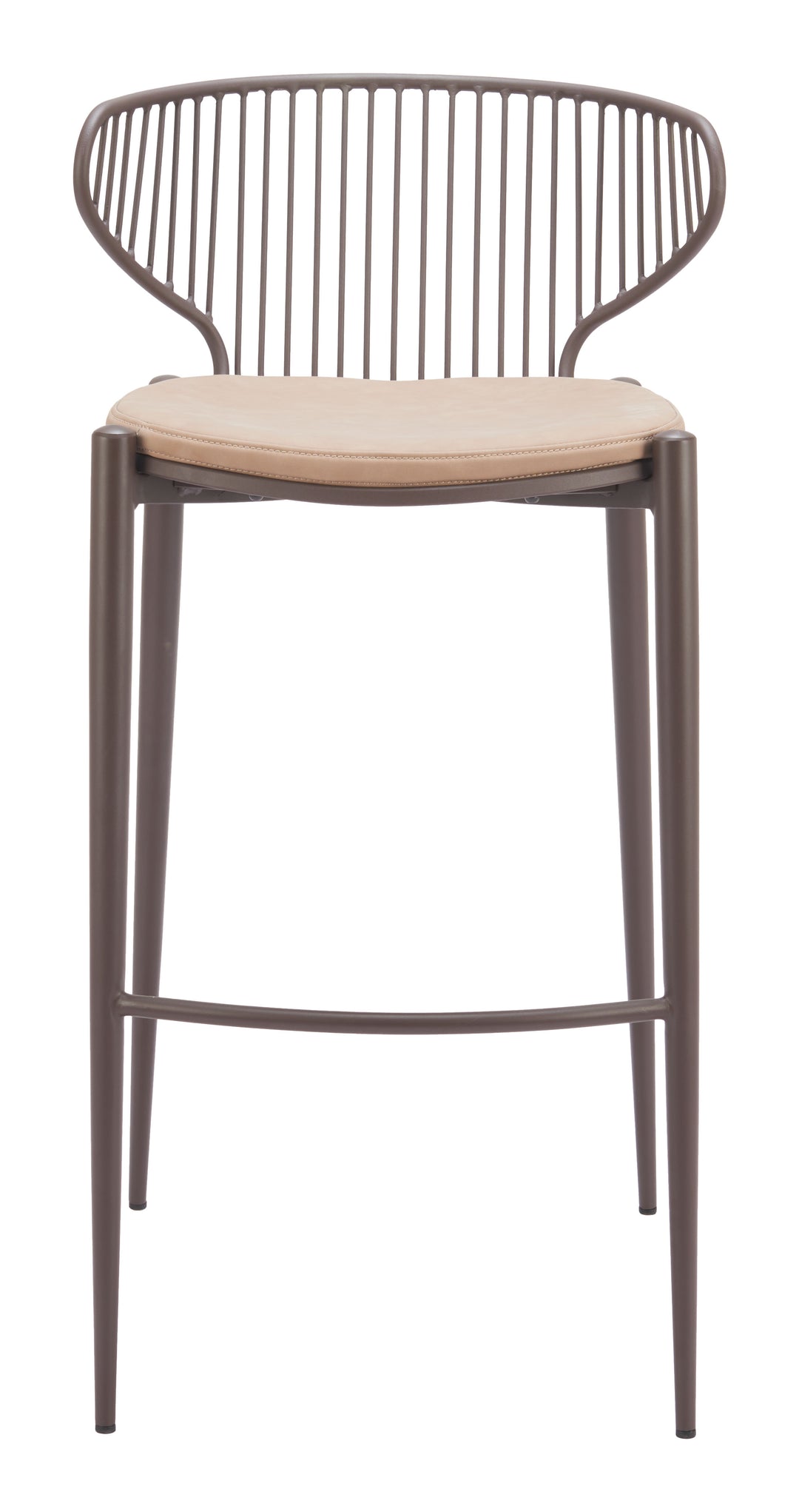 Zuo Silues Barstool (Set of 2) Taupe & Brown