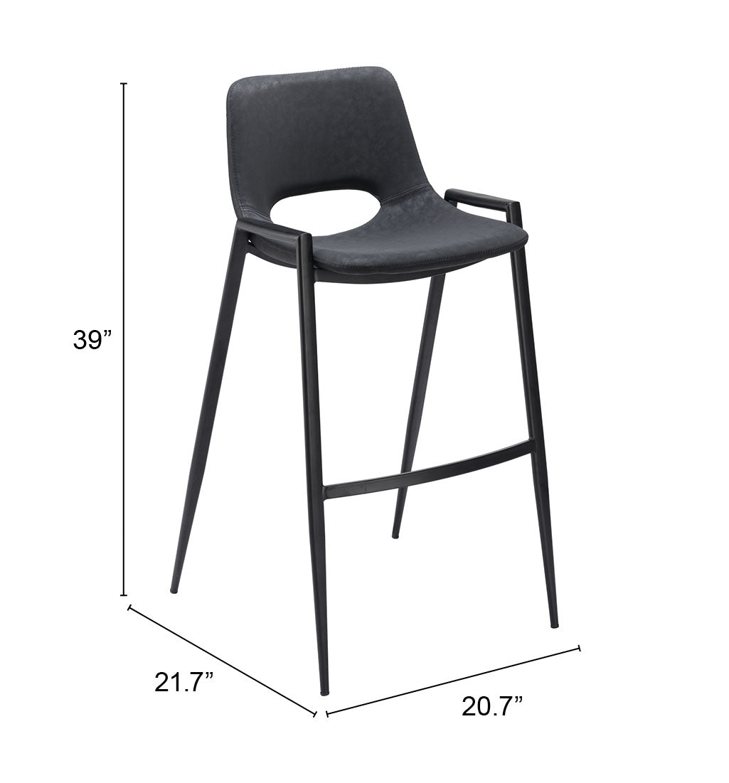 Zuo Desi Barstool (Set of 2) Black