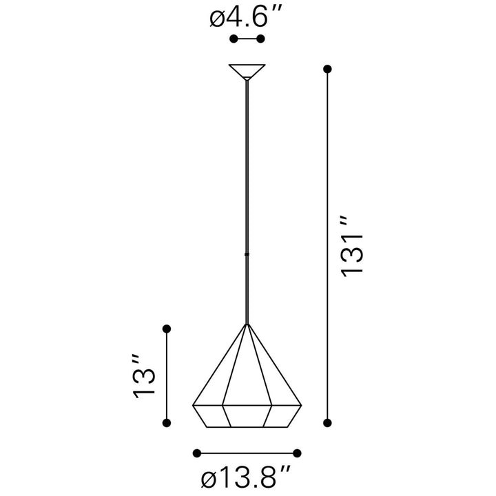 Zuo Forecast Ceiling Lamp Rose Gold