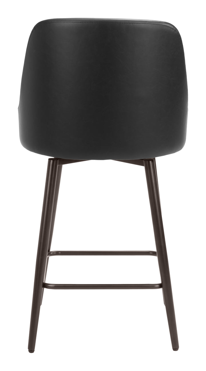 Zuo Keppel Swivel Counter Stool Black & Bronze
