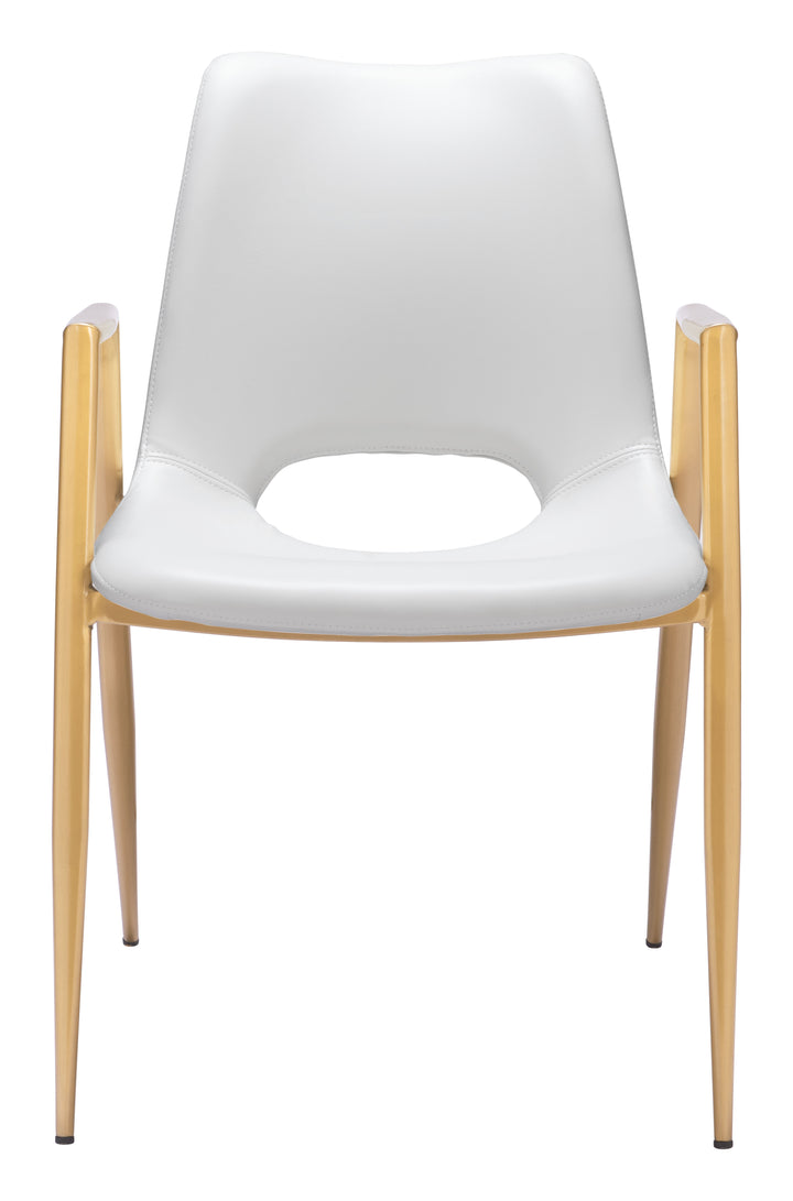 Zuo Desi Dining Chair (Set of 2) White & Gold