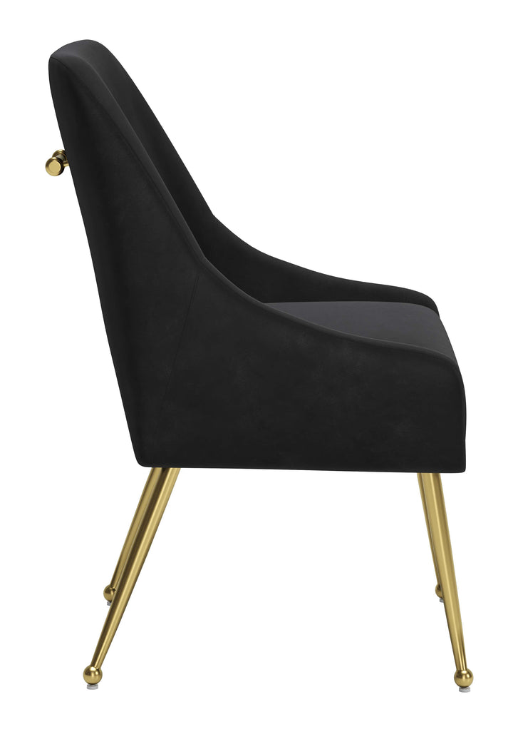 Zuo Maxine Dining Chair Black & Gold