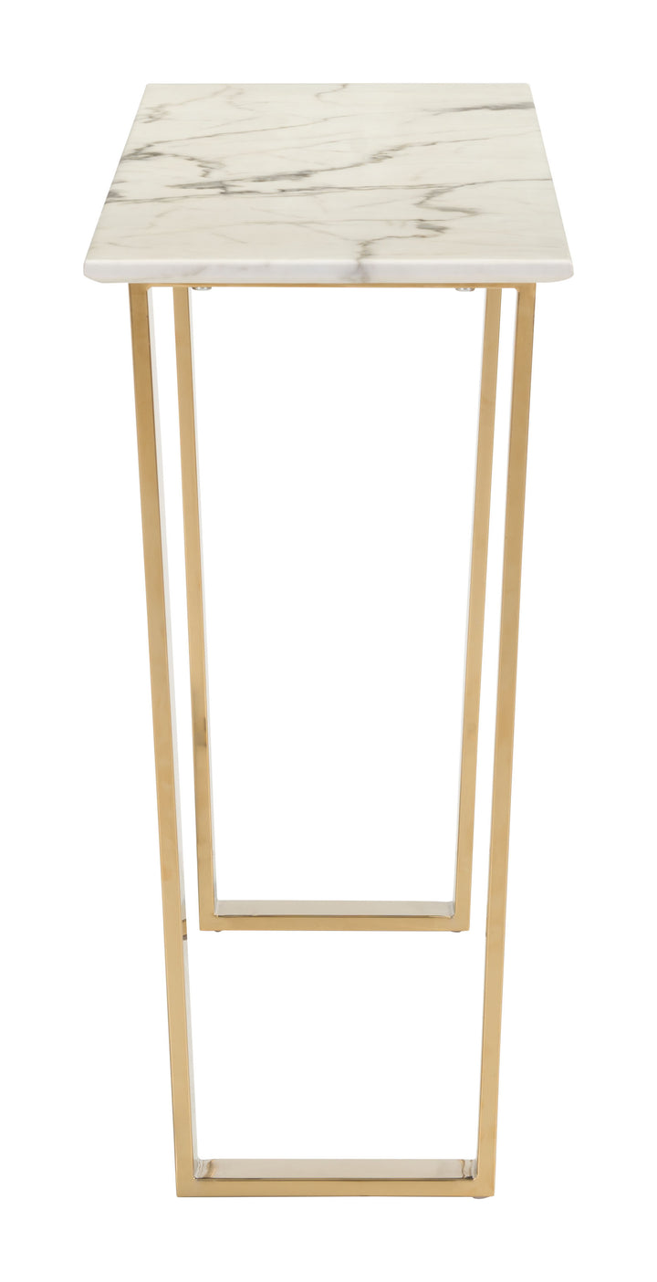 Zuo Atlas Console Table White & Gold