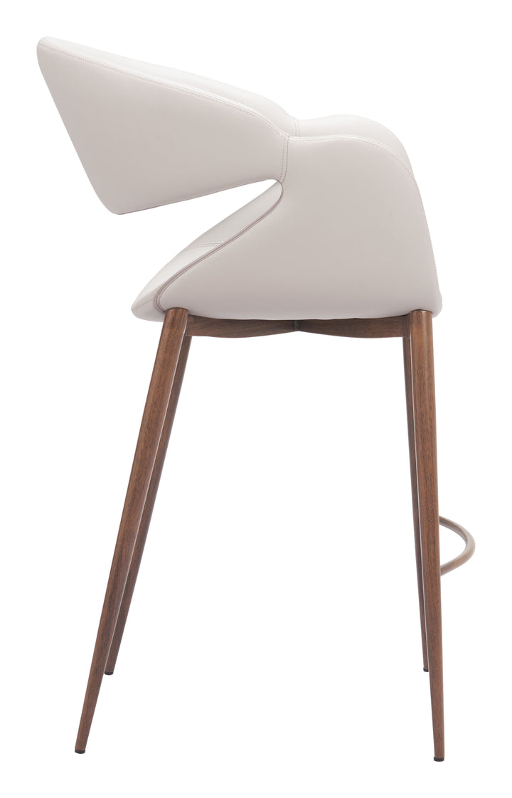 Zuo Limay Counter Stool (Set of 2) Beige & Walnut