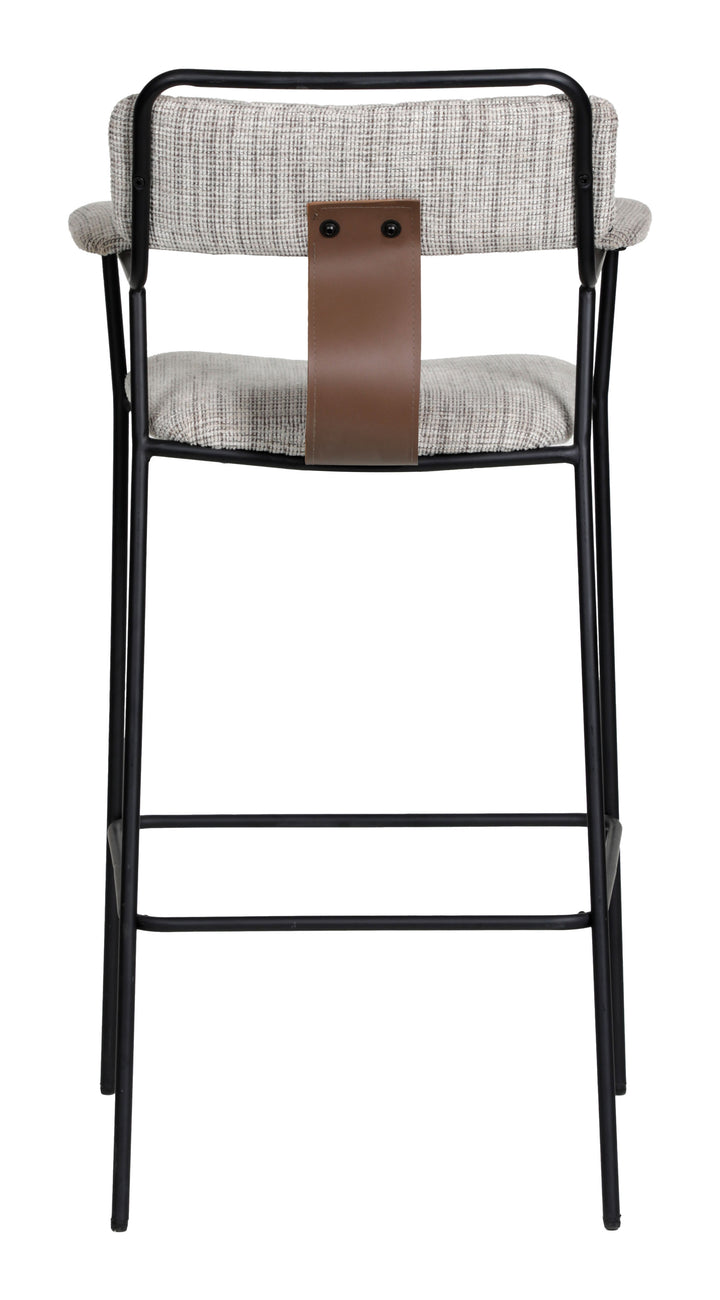 Zuo Couva Barstool (Set of 2) Gray Tweed