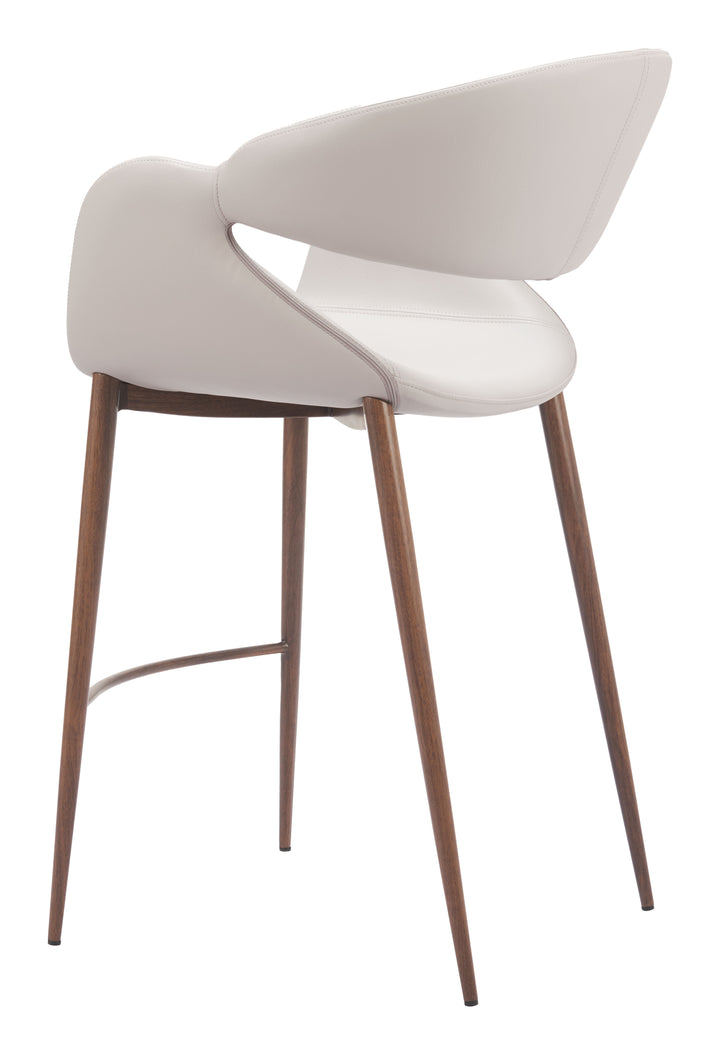 Zuo Limay Counter Stool (Set of 2) Beige & Walnut