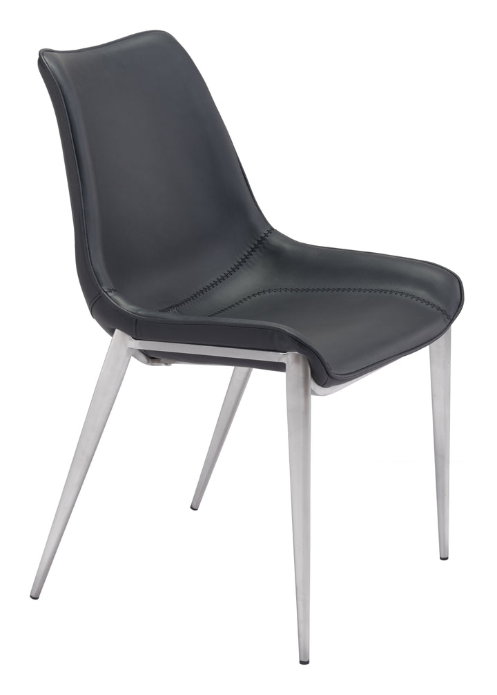 Zuo Magnus Dining Chair (Set of 2) Black & Silver