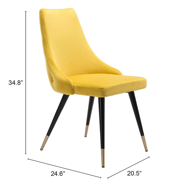 Zuo Piccolo Dining Chair (Set of 2) Yellow