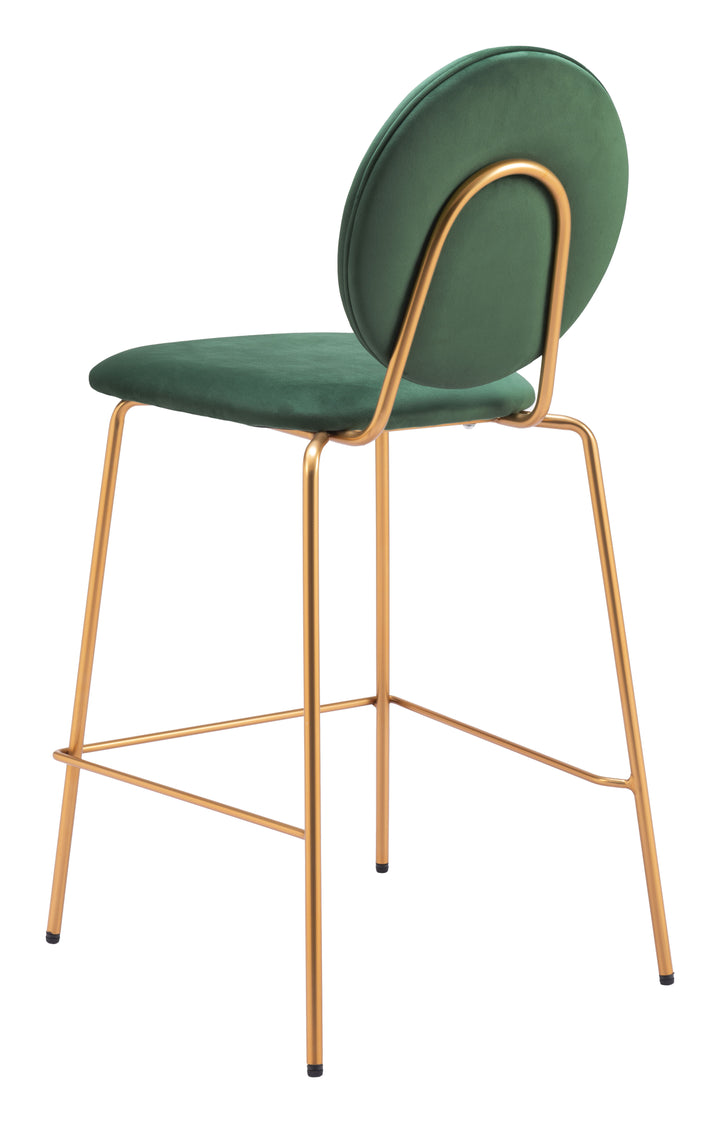 Zuo Odessa Counter Stool (Set of 2) Green & Gold