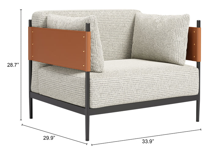 Zuo Stirbe Armchair Gray