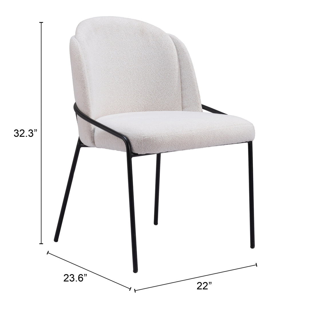 Zuo Jambi Dining Chair (Set of 2) Ivory