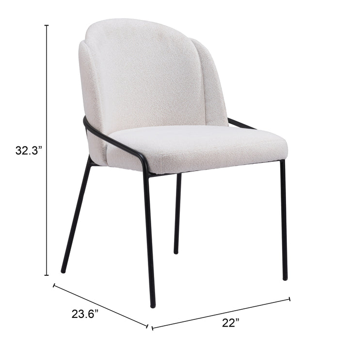 Zuo Jambi Dining Chair (Set of 2) Ivory