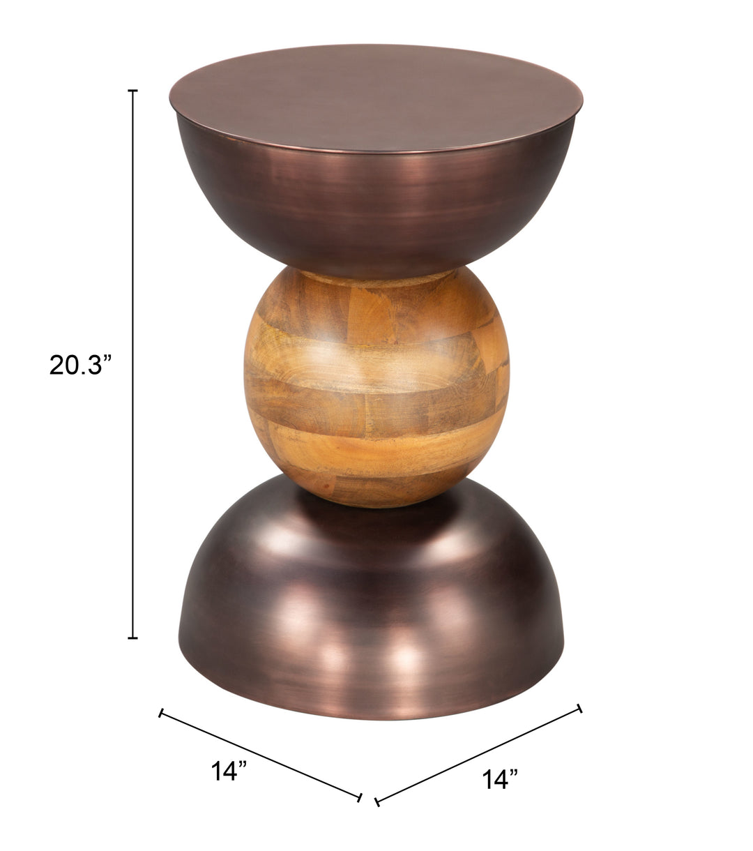 Zuo Tripoli Side Table Bronze