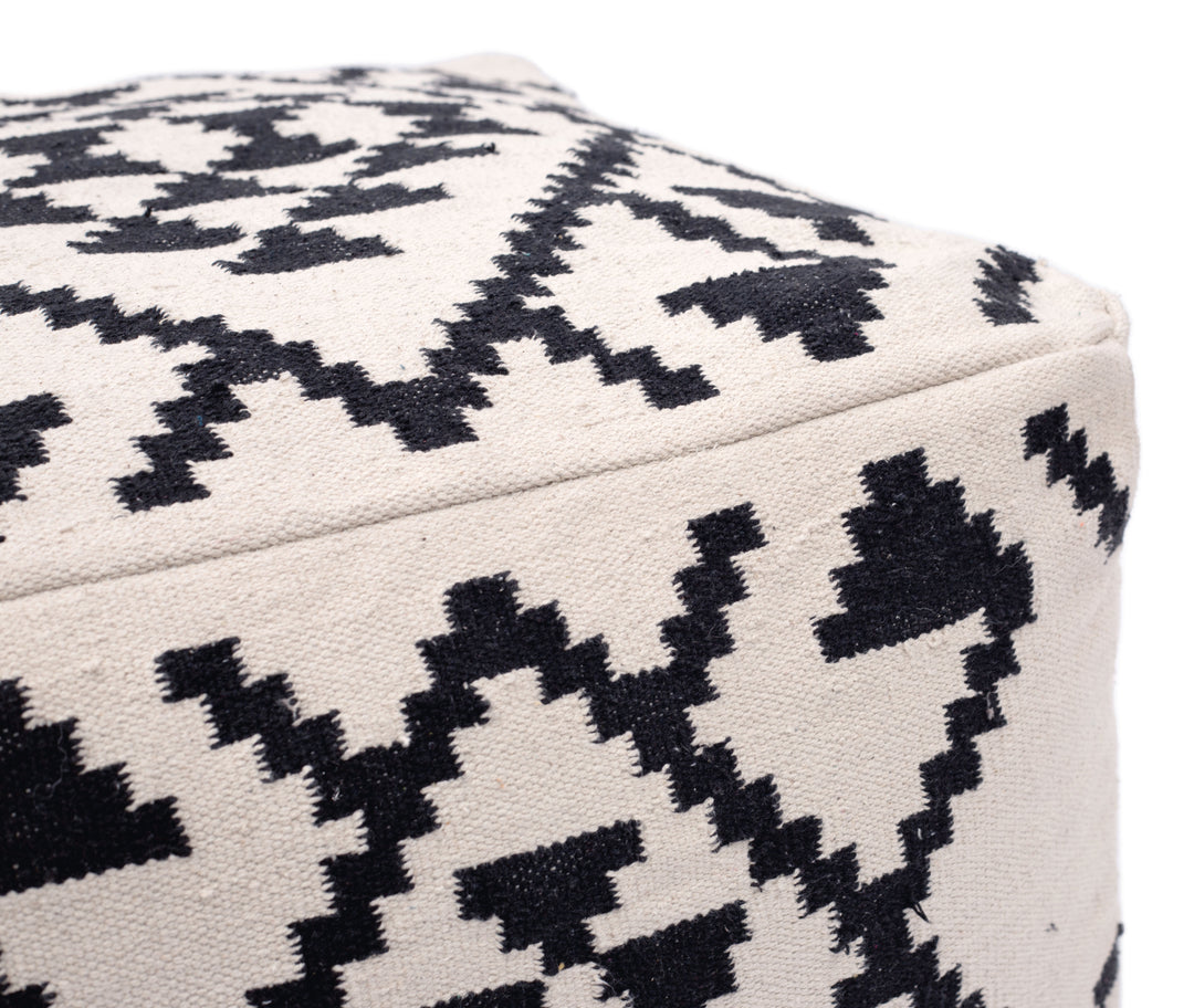 Zuo Lizardo Ottoman Beige & Black