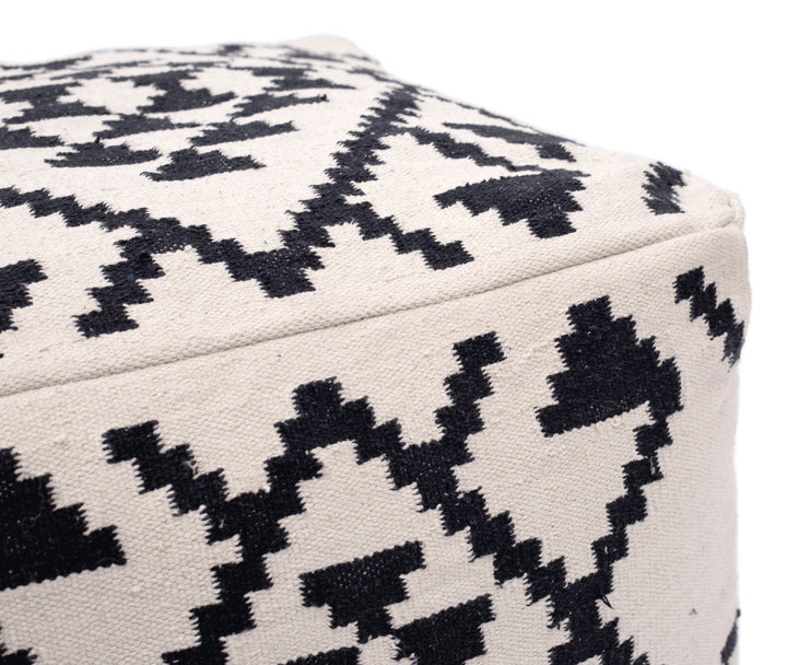 Zuo Lizardo Ottoman Beige & Black