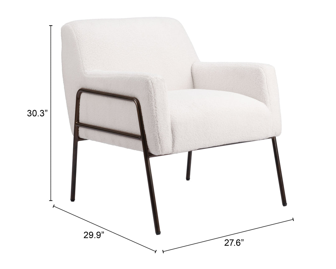 Zuo Charleston Accent Chair Cream