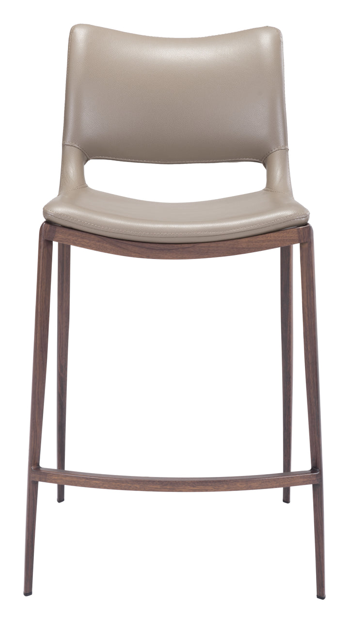 Zuo Ace Counter Stool (Set of 2) Brown & Walnut