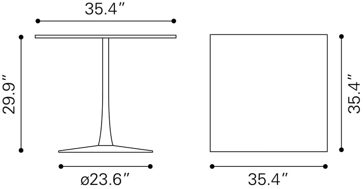 Zuo Molly Dining Table White